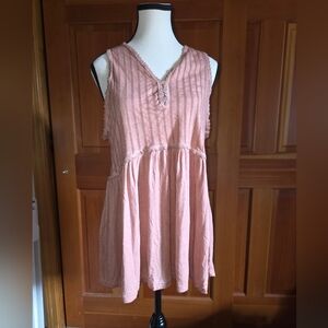 POL Sleeveless Pink Tunic Top Babydoll Size Medium